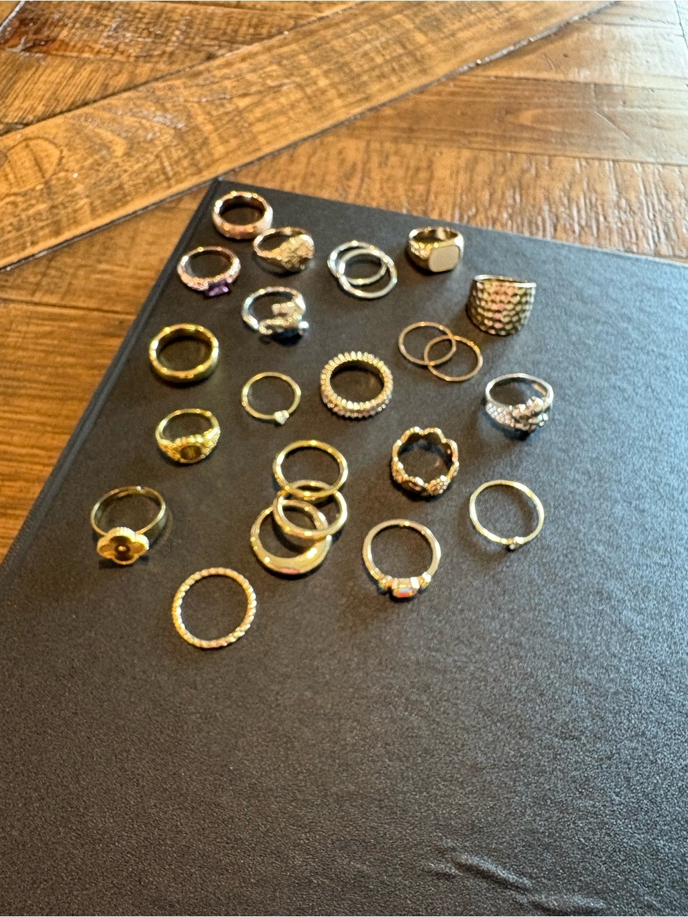 Gold and Silver Mixed Metal Stackable Rings Set - Versatile Women's Jewelry - Picture 4 of 6